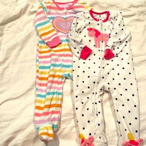 Set of 2 new absorba fleece onsie pajamas